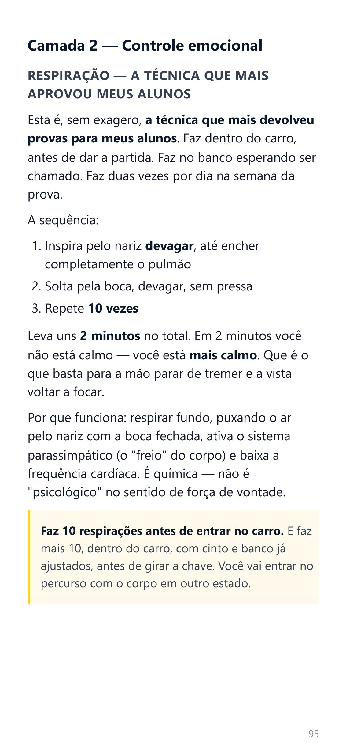 Página do guia: Respiração — técnica que aprova